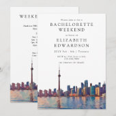 Toronto Silhouet Aquarel Meisjesweekend Kaart (Voorkant / Achterkant)