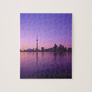 Toronto silhouet bij nacht, Ontario, Canada Legpuzzel