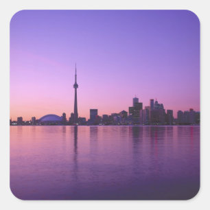 Toronto silhouet bij nacht, Ontario, Canada Vierkante Sticker