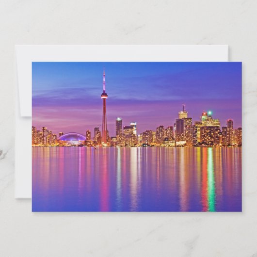 Toronto Silhouet bij Schemering Bedankkaart (Voorkant)