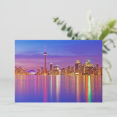Toronto Silhouet bij Schemering Bedankkaart (Staand voorkant)