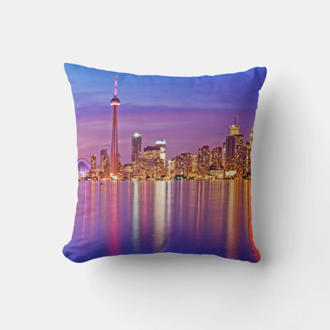 Toronto Silhouet bij schemering Kussen (Voorkant)
