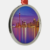 Toronto Silhouet bij schemering Metalen Ornament (Rechts)