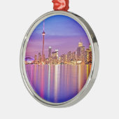 Toronto Silhouet bij schemering Metalen Ornament (Links)