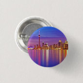 Toronto Silhouet bij schemering Ronde Button 3,2 Cm (Voorkant /achterkant)
