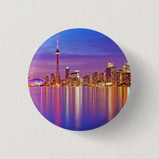 Toronto Silhouet bij schemering Ronde Button 3,2 Cm (Voorkant)