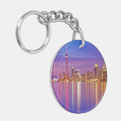 Toronto Silhouet bij schemering Sleutelhanger (Voorkant Links)