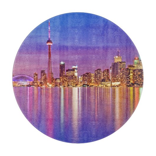 Toronto Silhouet bij Schemering Snijplank (Voorkant)
