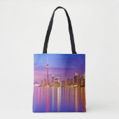 Toronto Silhouet bij schemering Tote Bag (Voorkant)