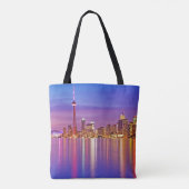 Toronto Silhouet bij schemering Tote Bag (Achterkant)