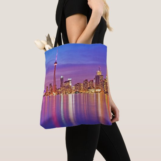 Toronto Silhouet bij schemering Tote Bag (Dichtbij)