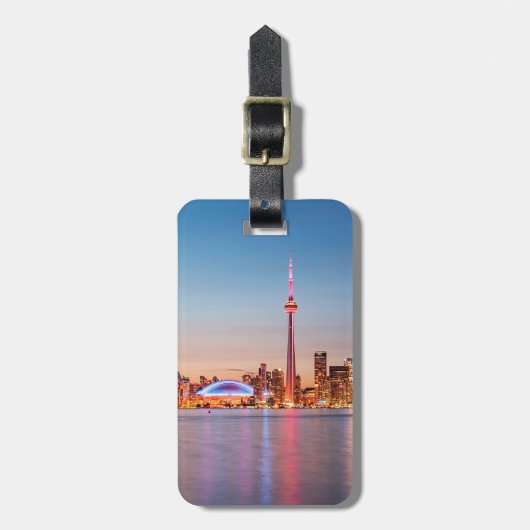 Toronto Silhouet bij Zonsondergang Bagagelabel (Voorkant verticaal)