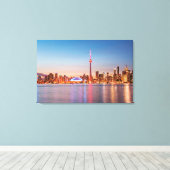Toronto Silhouet bij Zonsondergang Canvas Afdruk (Insitu (Houten vloer))