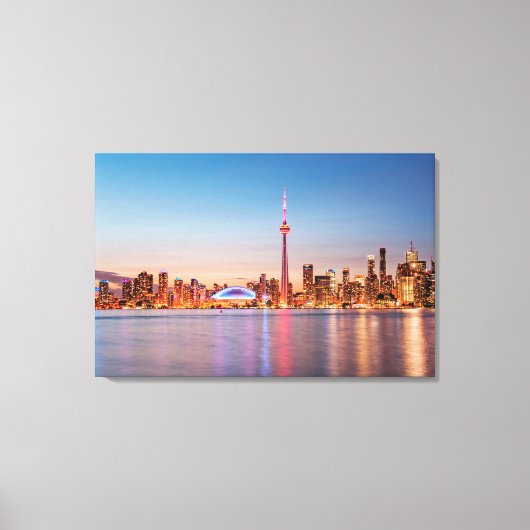 Toronto Silhouet bij Zonsondergang Canvas Afdruk (Voorkant)