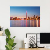 Toronto Silhouet bij Zonsondergang Poster (Thuiskantoor)