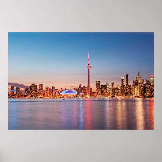 Toronto Silhouet bij Zonsondergang Poster (Voorkant)