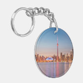 Toronto Silhouet bij Zonsondergang Sleutelhanger (Voorkant Links)