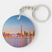Toronto Silhouet bij Zonsondergang Sleutelhanger (Achterkant)