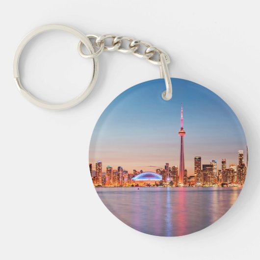 Toronto Silhouet bij Zonsondergang Sleutelhanger (Voorkant)