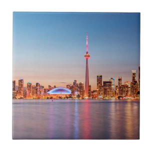 Toronto Silhouet bij Zonsondergang Tegeltje