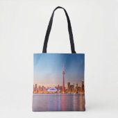 Toronto Silhouet bij Zonsondergang Tote Bag (Voorkant)