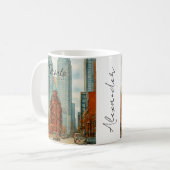 Toronto Silhouet Canada Oud Aquarel Koffiemok (Voorkant links)