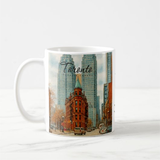 Toronto Silhouet Canada Oud Aquarel Koffiemok (Links)