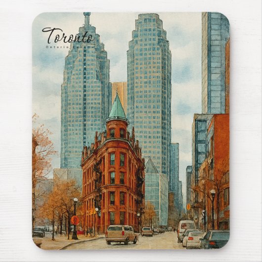 Toronto Silhouet Canada Oud Aquarel Muismat (Voorkant)