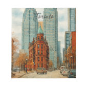 Toronto Silhouet Canada Oud Aquarel Notitieblok (Voorkant)
