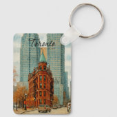 Toronto Silhouet Canada Oud Aquarel Sleutelhanger (Achterkant)