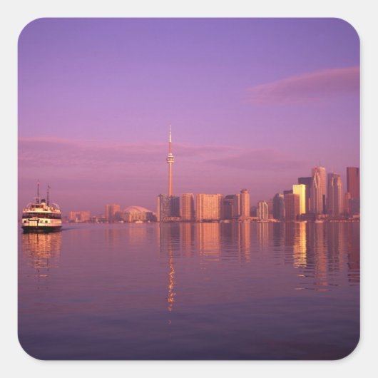 Toronto Silhouet, Ontario, Canada Vierkante Sticker (Voorkant)