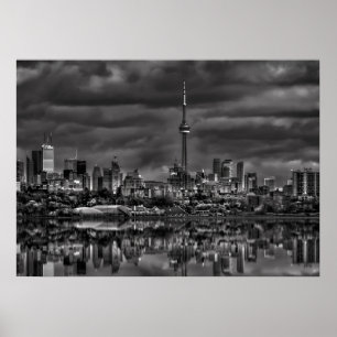 Toronto Silhouet Van Sheldon Lookout Reflectie 2 Poster