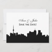 Toronto Silhouette Doe-het-zelf achtergrond kleur  Kaart (Voorkant)