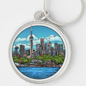 Toronto Silhouette met CN Tower Sleutelhanger (Voorkant)