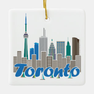 Toronto Silhouette Vierkant Ornament