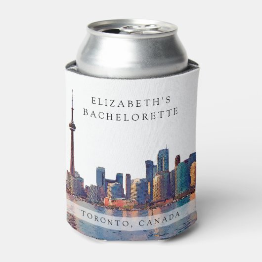 Toronto Silhouette Watercolor Bruidsmeisjes Weeken Blikjeskoeler (Blikje Voorkant)