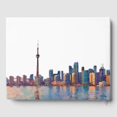 Toronto Silhouette Watercolor Bruiloft Gastenboek (Achterkant)