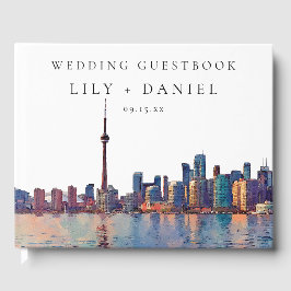 Toronto Silhouette Watercolor Bruiloft Gastenboek