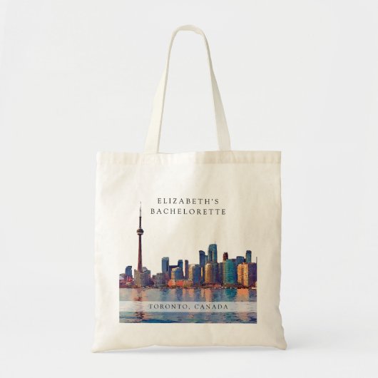 Toronto Silhouette Waterverf Afscheidscadeau Bruid Tote Bag (Voorkant)
