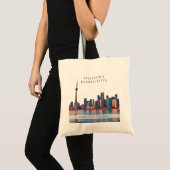 Toronto Silhouette Waterverf Afscheidscadeau voor Tote Bag (Voorkant (product))