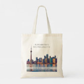 Toronto Silhouette Waterverf Afscheidscadeau voor Tote Bag (Achterkant)