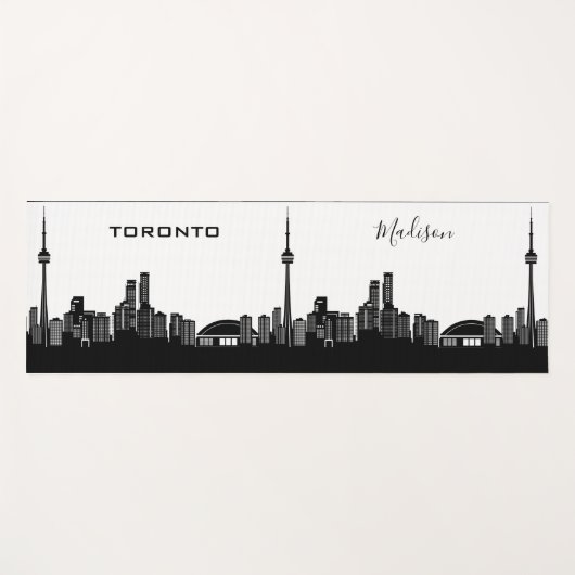 Toronto Skyline aangepaste naam / tekst yoga mat (Voorkant (horizontaal))