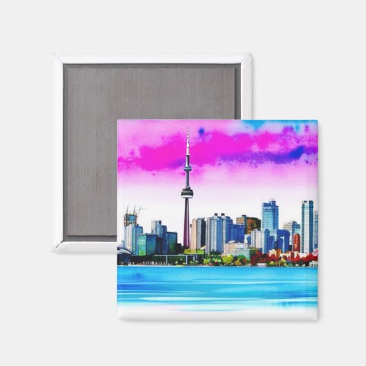 Toronto Skyline Artistic Magnet (Voorkant / Achterkant)