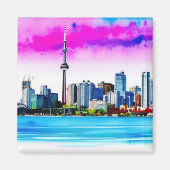 Toronto Skyline Artistic Magnet (Voorkant)