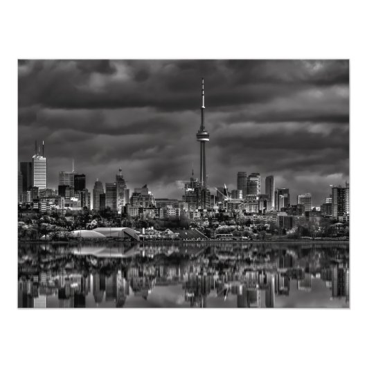 Toronto Skyline At Sheldon Lookout Reflection No 2 Foto Afdruk (Voorkant)