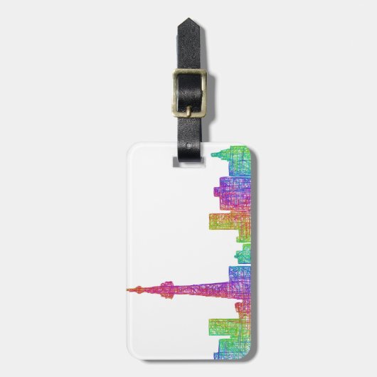 Toronto skyline bagagelabel (Voorkant verticaal)