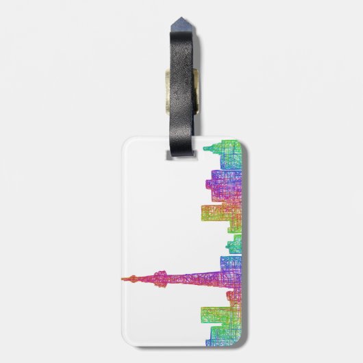 Toronto skyline bagagelabel (Achterkant verticaal)