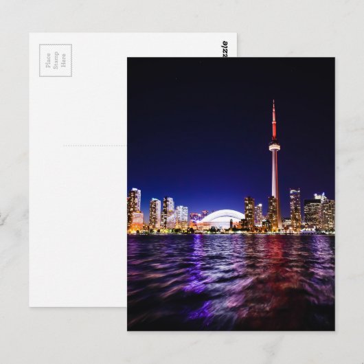 Toronto Skyline bij nacht Briefkaart (Voorkant / Achterkant)