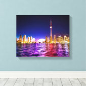 Toronto Skyline bij nacht Canvas Afdruk (Insitu (Houten vloer))