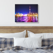 Toronto Skyline bij nacht Canvas Afdruk (Insitu (Slaapkamer))